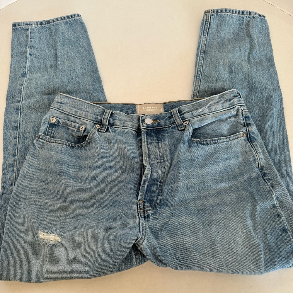 Everlane Relaxed Straight Leg Jeans Sz 27 in Broken In Blue High Rise